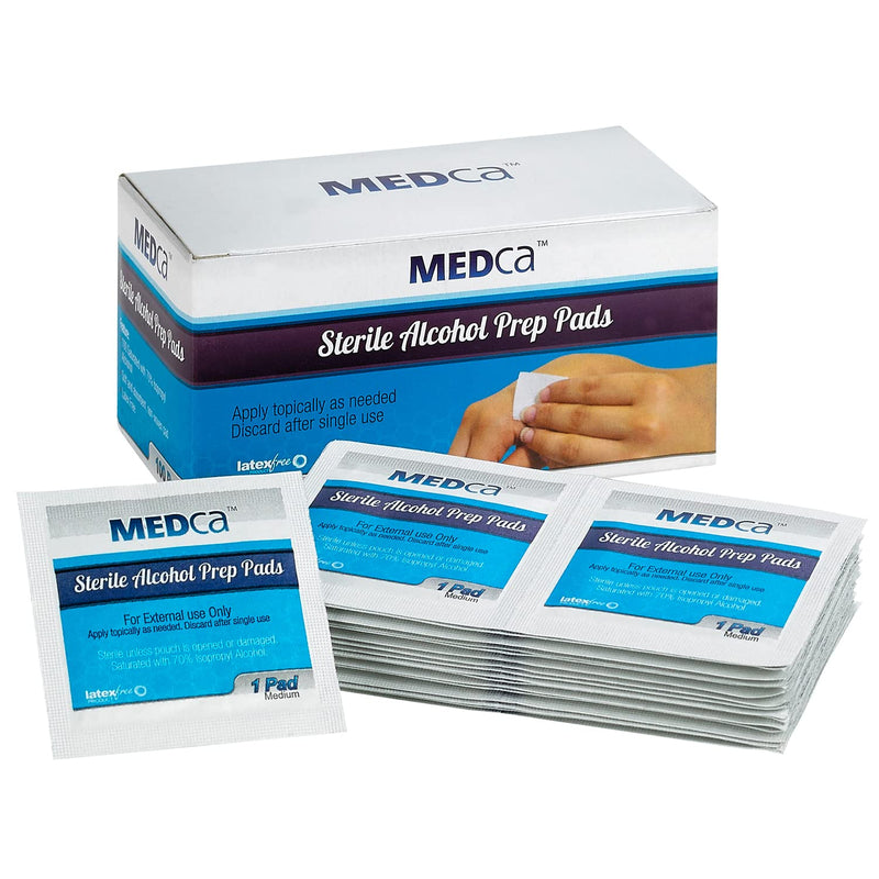 MEDca Alcohol Prep Pads, Sterile, Medium, 2-Ply PACK OF 100 - NewNest Australia