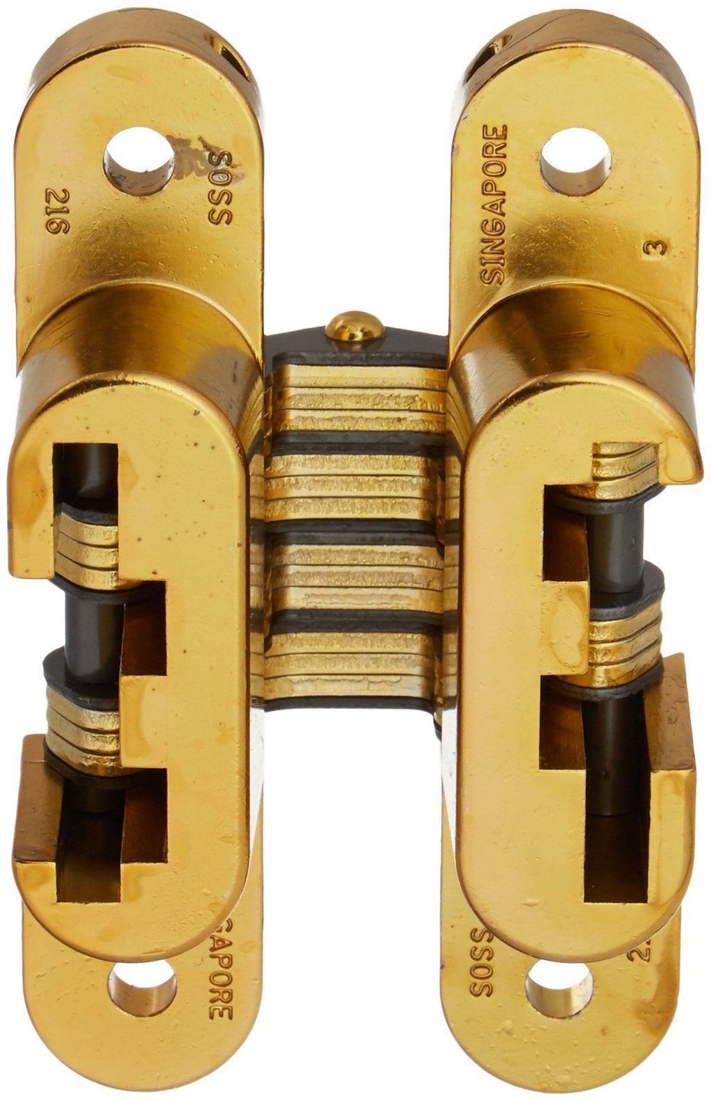 Soss 2164 1" x 4-5/8" Heavy Duty Invisible Hinge for 1-3/8" Doors Satin Brass Finish - NewNest Australia