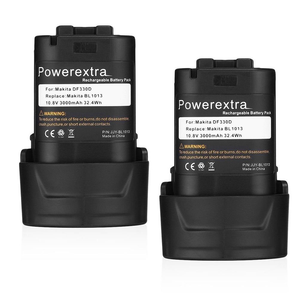 Powerextra 2 Pack 10.8v 3.0Ah Li-ion Replacement Battery for Makita BL1013 Makita BL1014 Battery 194550-6 194551-4 195332-9 - NewNest Australia