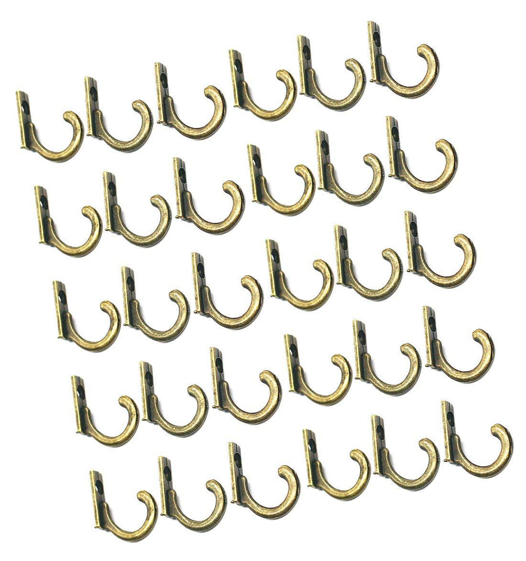 NewNest Australia - DD-life 30pc Vintage Bronze Wall Mounted Single Hook Hangers ，Door Hooks,Wall Hooks Hooks for Hanging with 30 Pieces Screws for Jewelry, Keys, Hats and Other Small Items. A 