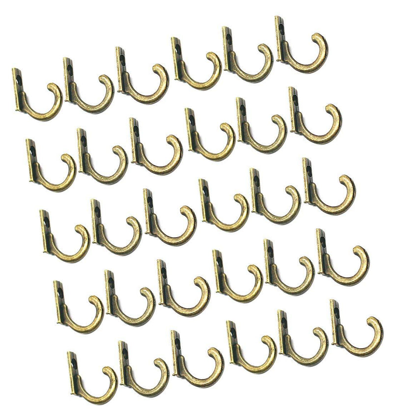 NewNest Australia - DD-life 30pc Vintage Bronze Wall Mounted Single Hook Hangers ，Door Hooks,Wall Hooks Hooks for Hanging with 30 Pieces Screws for Jewelry, Keys, Hats and Other Small Items. A 