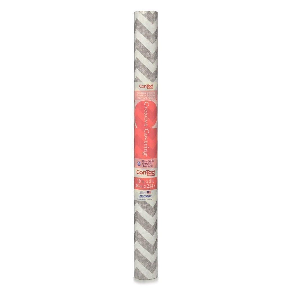 NewNest Australia - Con-Tact Brand Adhesive Creative Drawer and Shelf Liner, 18" x 9', Chevron Gray 18" x 9' 