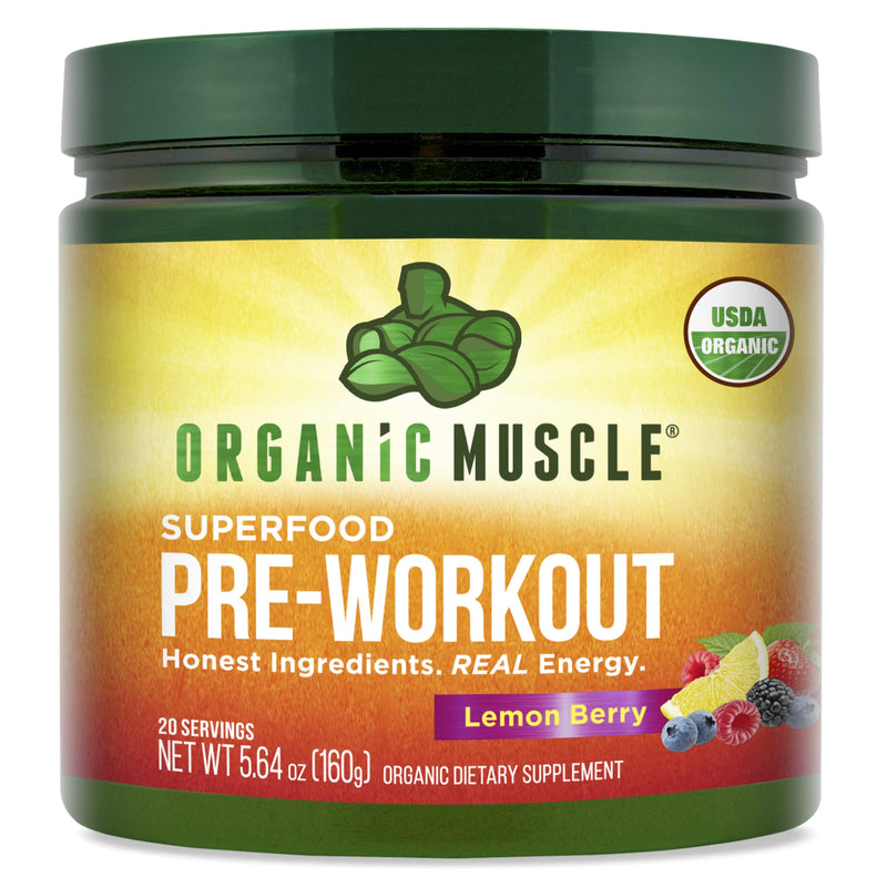 Organic Muscle Pre-Workout Powder for Men and Women - Certified USDA Organic, Keto & Vegan with Superfood for Energy, Focus, Performance & Endurance - Lemon Berry (20 Servings, 5.64 Oz) Lemon Berry Pre-Workout - NewNest Australia