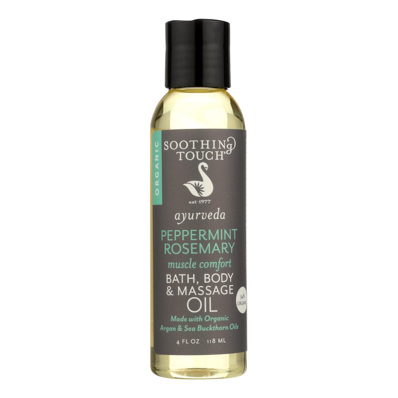 Soothing Touch Bath Body and Massage Oil - Organic - Ayurveda - Peppermint Rosemary - Muscle Comfort 4 Fl Oz (Pack of 1) - NewNest Australia