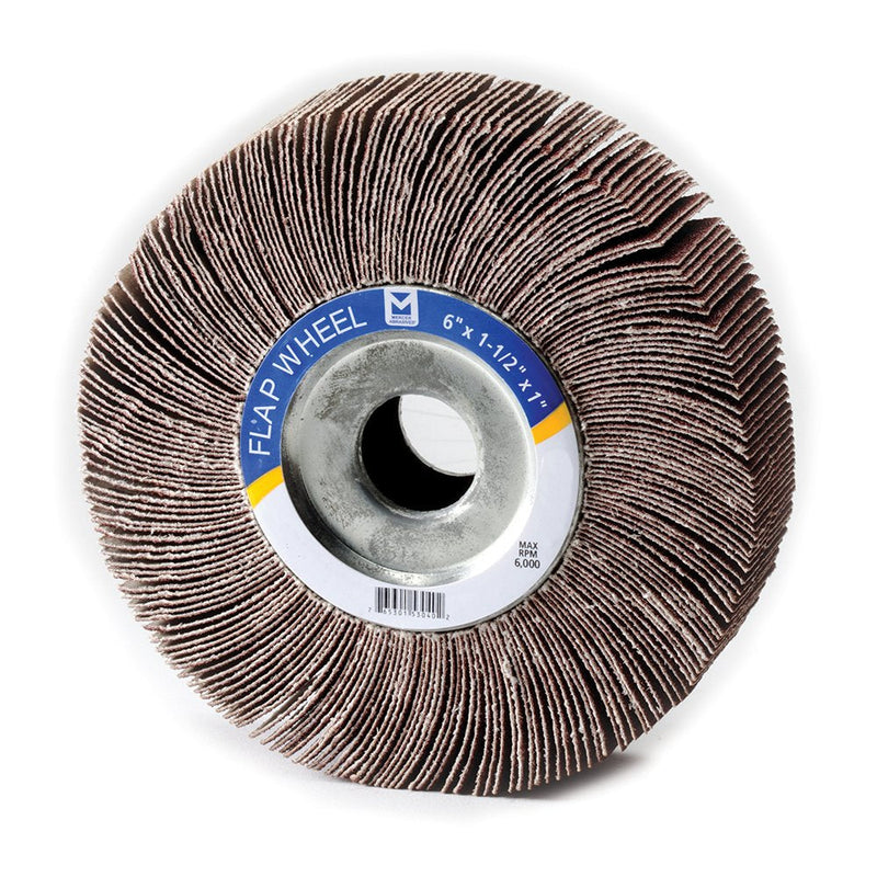 Mercer Industries 369060 Center Hole Flap Wheel, 6" x 1-1/2" x 1", Grit 60, Each 60-Grit 6" x 1-1/2" x 1" - NewNest Australia