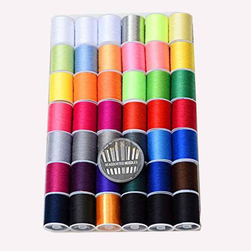 42 Color (2300Y) Sewing Thread Kit High Strength Thread Rainbow Color for Manual Embroidery or Sewing Machine Sewing kit Embroidery Free 30 Quality Golden Tail Needles - NewNest Australia
