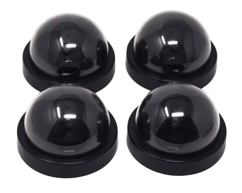 Fake Security Camera - Dummy Security Camera CCTV Dome Surveillance with Flashing Red LED Light for Home Business Indoor Outdoor by Mandala Crafts Pack of 4 - NewNest Australia