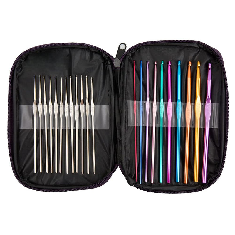 22Pcs Crochet Hooks Set, BetyBedy Aluminum Handle Knitting Needles, Multicolor Crochet Needles for Yarn Craft, 0.6~6.5mm - NewNest Australia