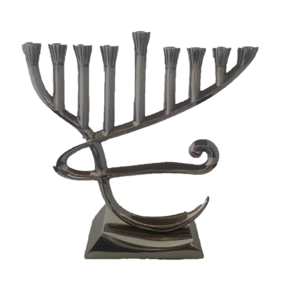 NewNest Australia - Quality Judaica Modern Hanukkah Menorah, Highly Polished Nickel Plated 