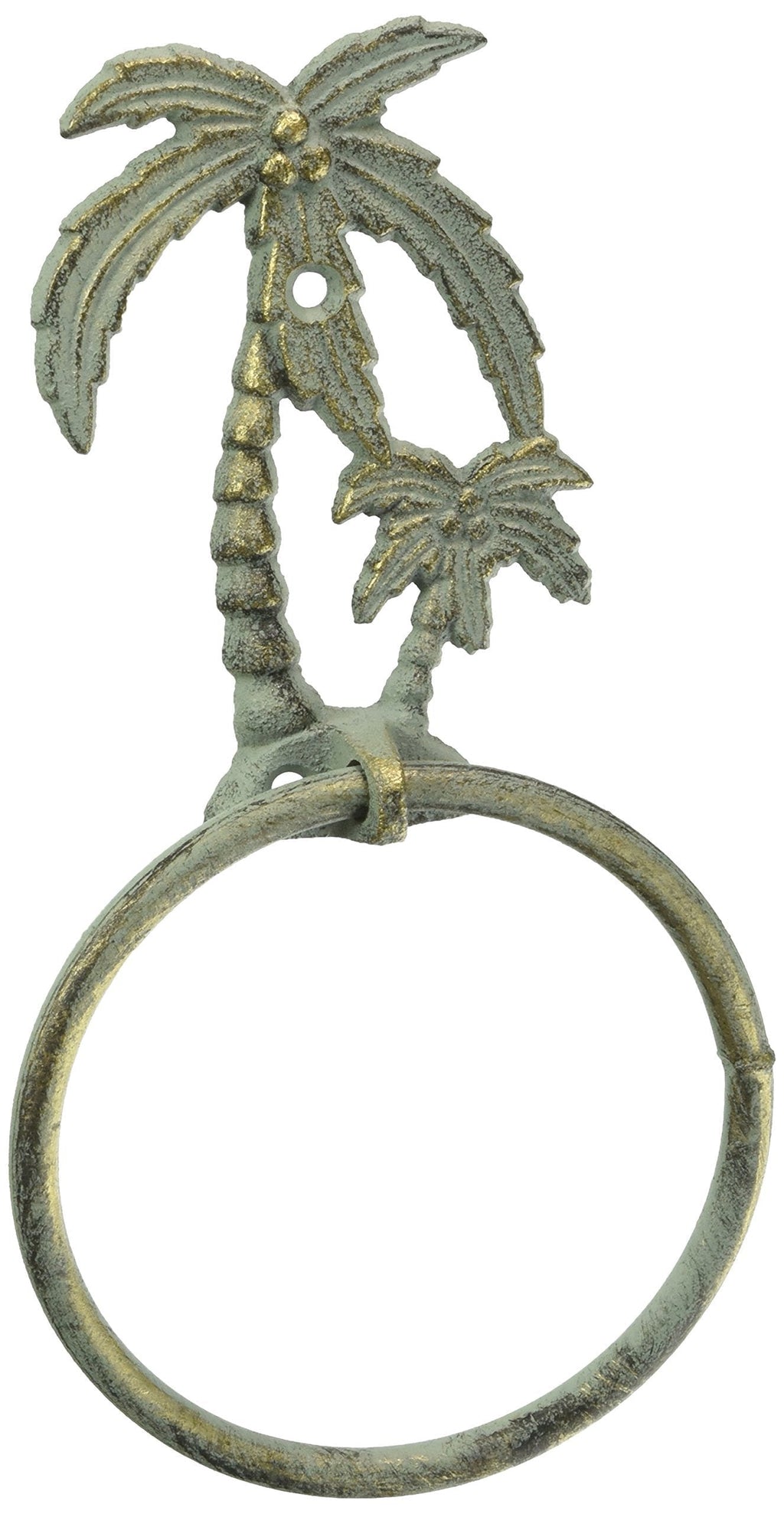 Hampton Nautical Bronze Antique Palm Tree Towel Holder 9" Bathroom Beach Decor-Cast Iron - NewNest Australia