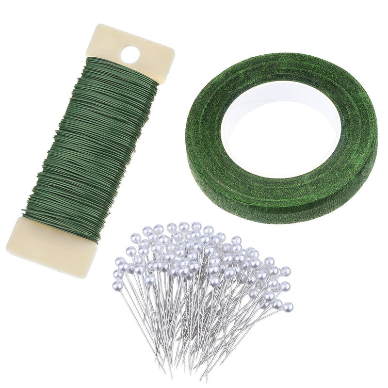 eBoot Floral Arrangement Kit 1/2 Inch Floral Tape, 22 Gauge Floral Wire and 100 Pieces Ball Head Pins - NewNest Australia
