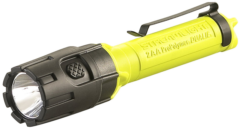 Streamlight 67751 Dualie 2AA Dual Beam Flashlight 115 Lumen Spot Beam and 115 Lumen Downward Facing Flood Light w/Pocket Clip and Magnetic Base, Yellow - 115 Lumens 2xAA, Batteries Included - NewNest Australia