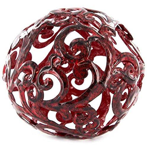 NewNest Australia - Red Fancy Metal Decorative Sphere 