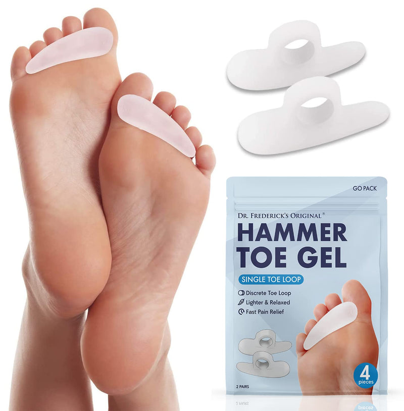 Dr. Frederick’s Original Hammer Toe Cushions - 4 Hammertoe Gel Pads - Claw Toe - Temporary Corrector - Great for Diabetic Feet 1 Loop - NewNest Australia