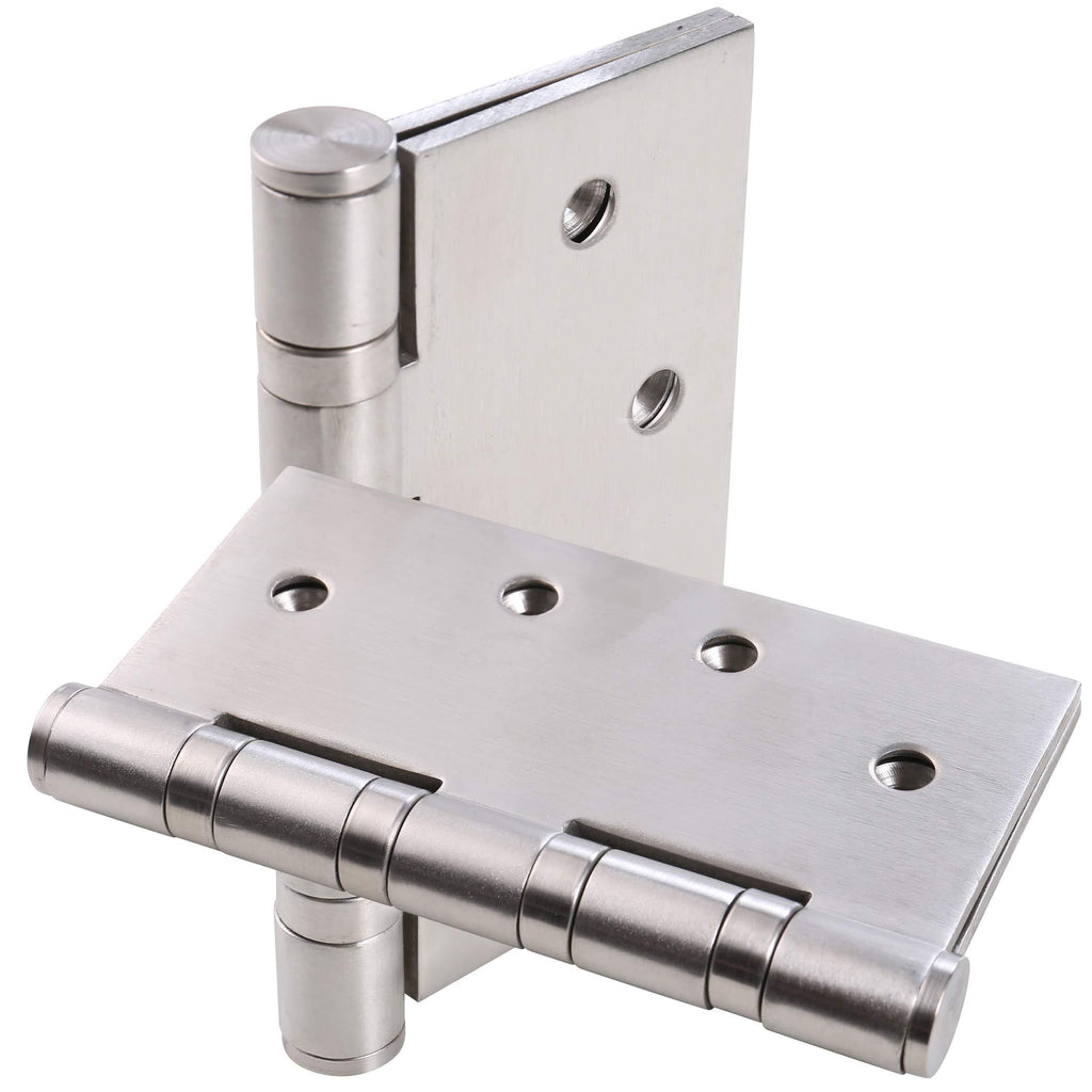 UHPPOTE Stainless Steel Door Hinges 4inches x 4inches with Soft Close Ball Bearing - Squared Conners - Brushed Finish (Pack of 2) - NewNest Australia