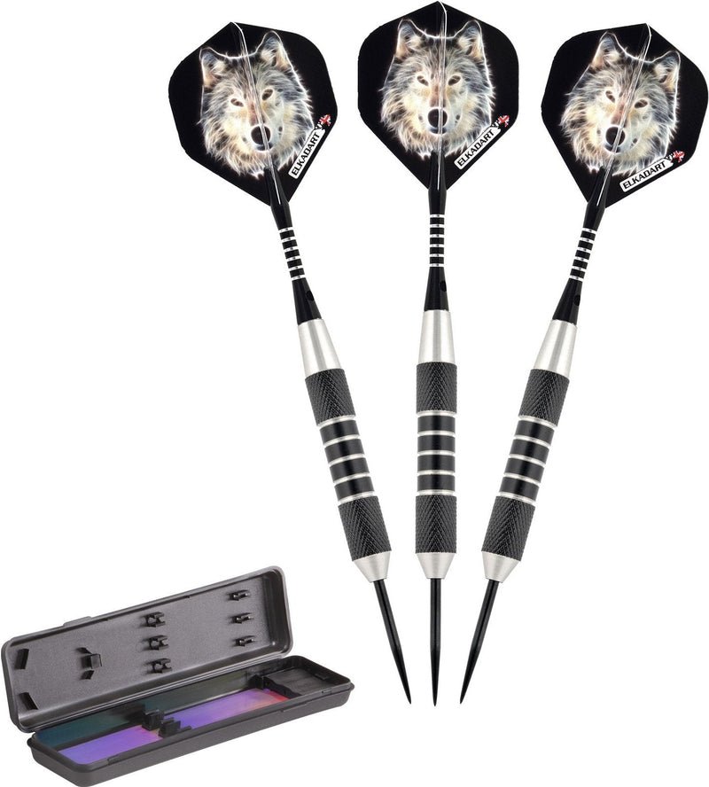 Elkadart Lone Wolf Steel Tip Darts with Storage/Travel Case 21 Grams - NewNest Australia