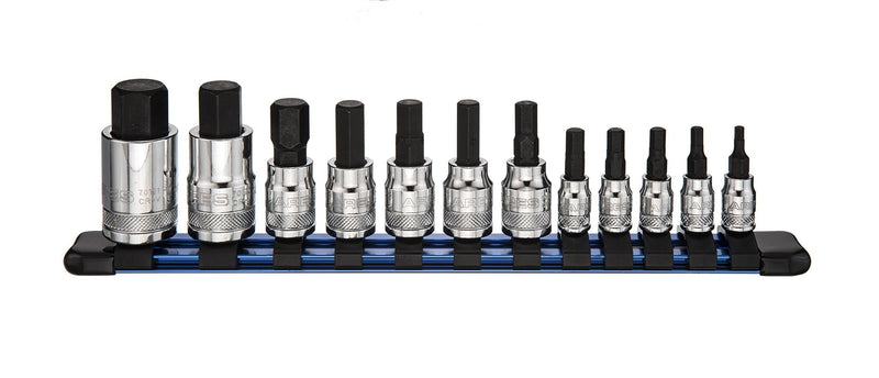 ARES 70108 - 12-Piece Metric Hex Bit Socket Set - Chrome Vanadium Sockets with S2 Alloy Bits - Includes Aluminum Socket Organizer 12pc Metric Hex Bit Socket Set - NewNest Australia