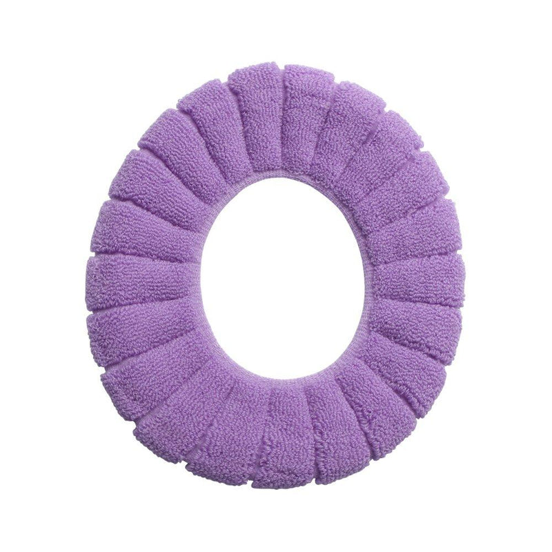 2pcs Bathroom Toilet Seat Cover Soft Thicker Warmer Stretchable Washable Toilet Mat Cloth Pads, 2PCS (Purple) Purple - NewNest Australia