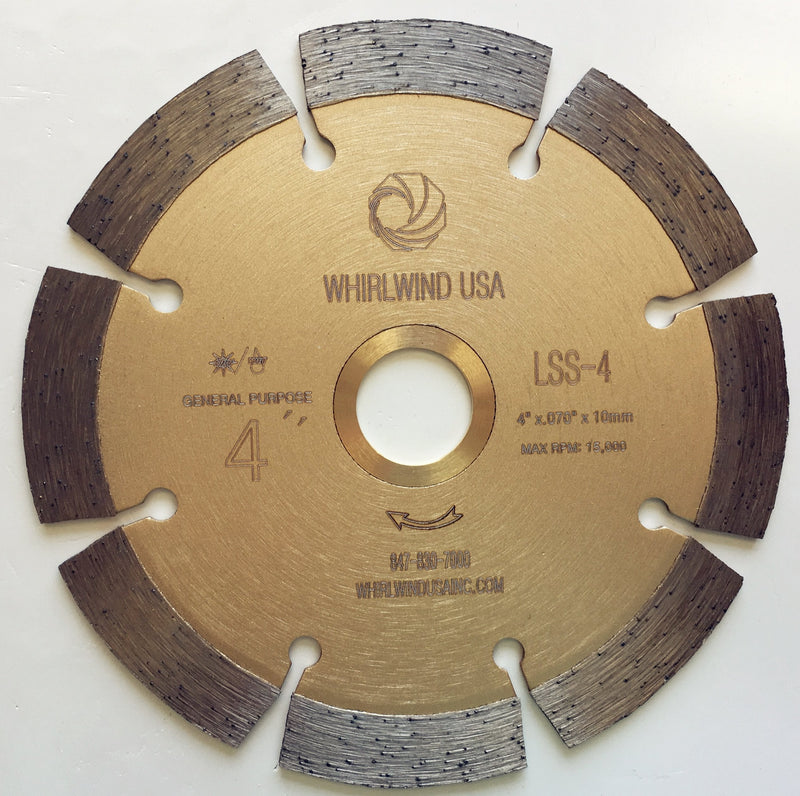 WHIRLWIND USA LSS 4 Inch Diamond Saw Blade,Dry or Wet Cutting Saw Blades for Sharp Cutting Concrete Stone Brick Masonry,Broadened Cutter Head 4" - NewNest Australia