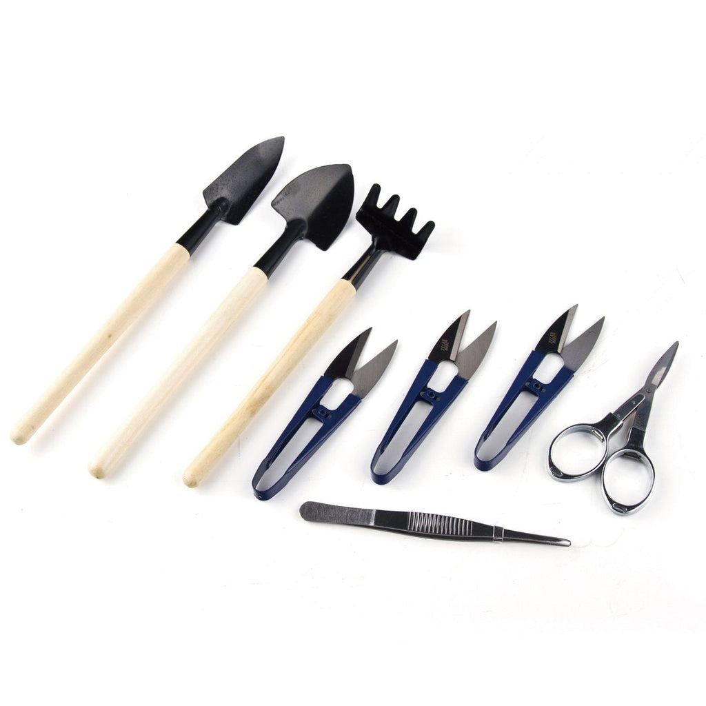 Bonsai Set 8 Pcs - Include Pruner,Fold Scissors,Mini Rake,Bud & Leaf Trimmer Set by ZELAR Made - NewNest Australia