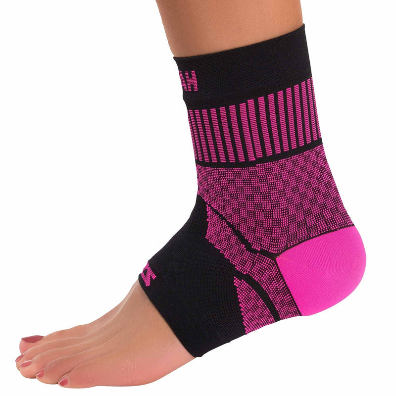 Zensah Ankle Support - Compression Ankle Brace - Great for Running, Soccer, Volleyball, Sports - Ankle Sleeve Helps Sprains, Tendonitis, Pain Medium Neon Pink - NewNest Australia