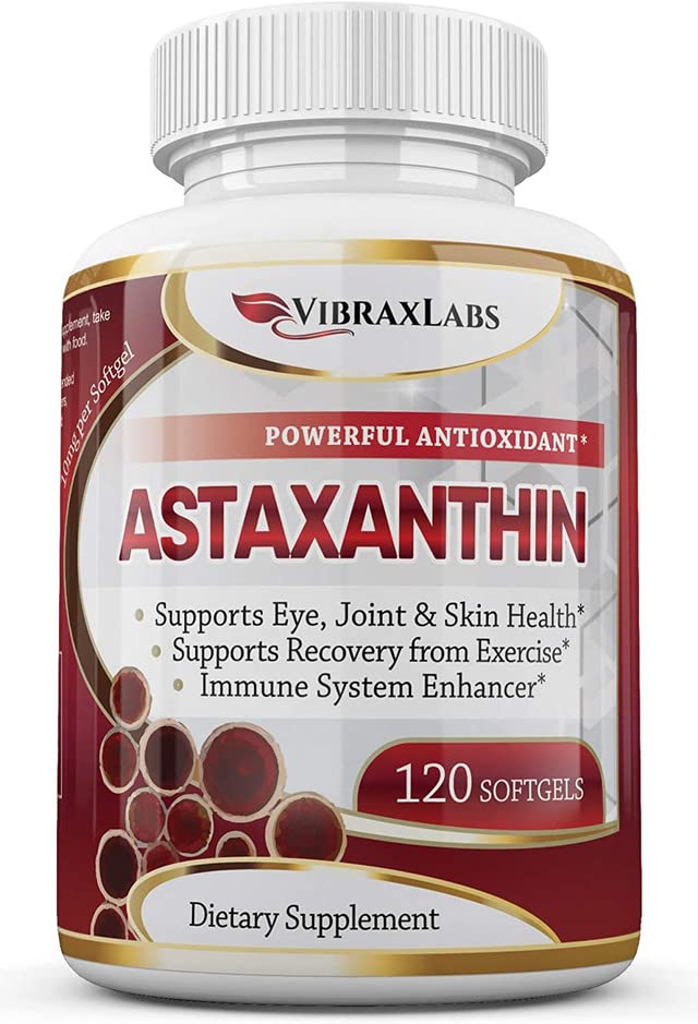 Astaxanthin 10mg Supplement / Best Pure Antioxidant from Microalgae, Helps Skin Care & Eye, Arthritic Joints, Healthy Aging, Boosting Energy, 120 Non-GMO Softgels - Premium Astaxanthin Supplements - NewNest Australia