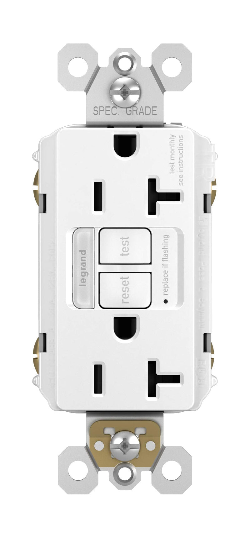 Legrand radiant Night Light, Self-Test GFCI Outlets, Safe for Kids, Tamper Resistant, White, 20 Amp, 2097NTLTRW - NewNest Australia