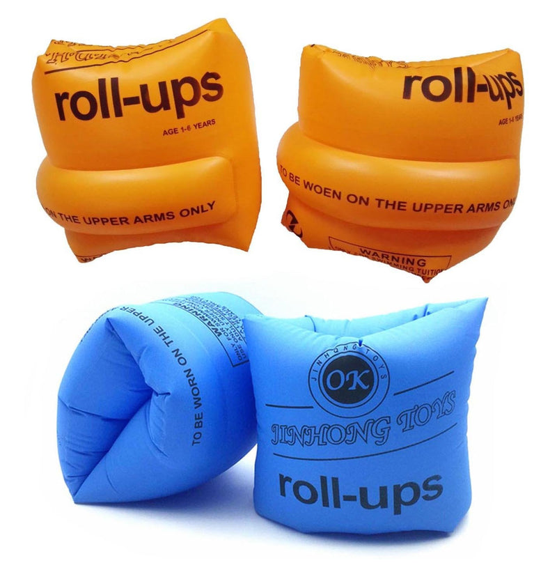 Topsung Inflatable Arm Bands Floatation Sleeves Water Wings Swimming Arm Floats for Adults and Kids _Blue + Orange - NewNest Australia