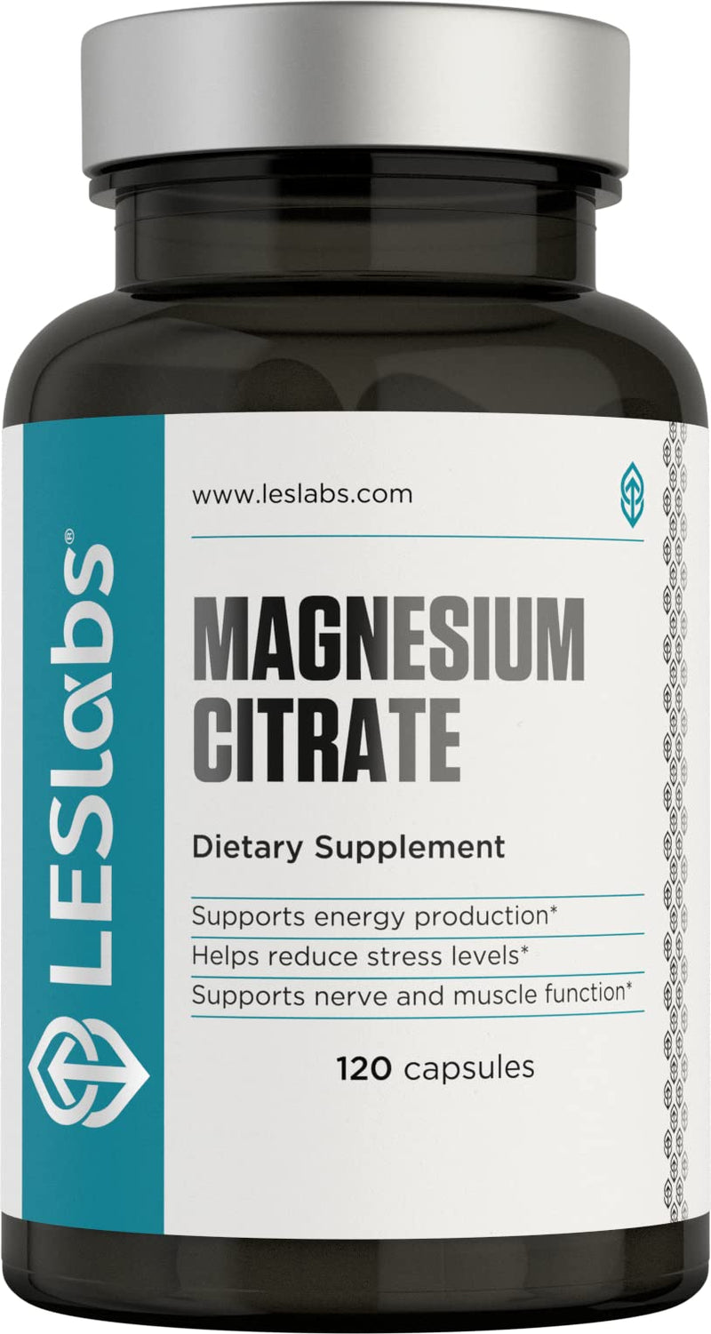 LES Labs Magnesium Citrate, Non-GMO Supplement, 750mg, 120 Capsules - NewNest Australia