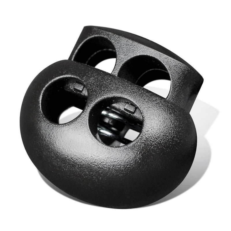 DYZD Plastic Cord Lock End Toggle Double Hole Spring Stopper Fastener Slider Toggles End (Black,10 PCS) Black - NewNest Australia