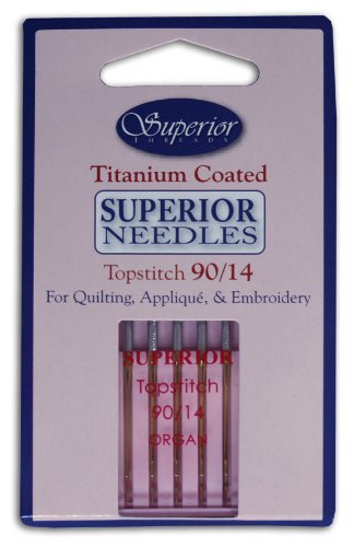 Superior Threads - Titanium-Coated Topstitch Needles #90/14 - for Quilting, Embroidery, and Sewing, 5 Count - NewNest Australia