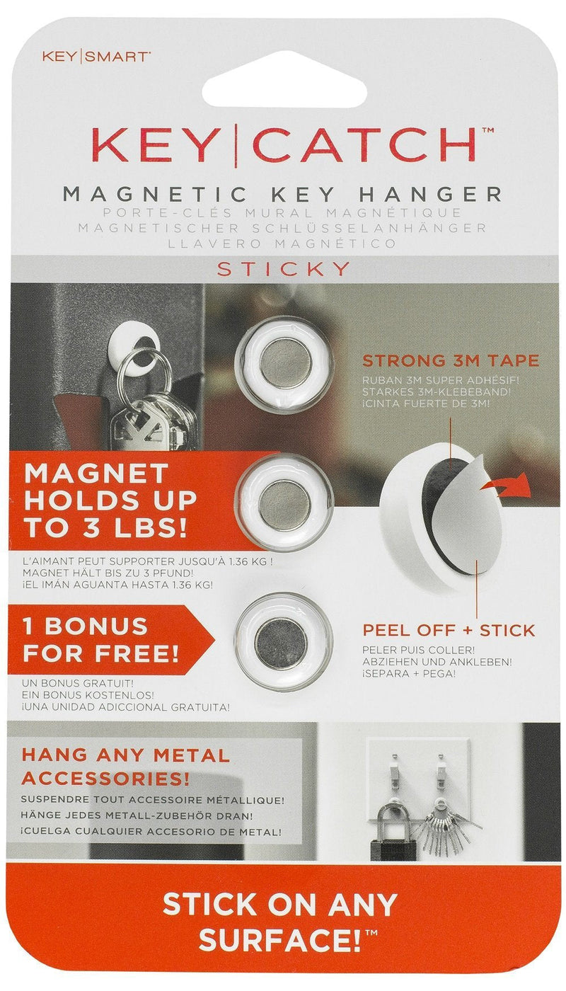 NewNest Australia - KeySmart KeyCatch Sticky A Modern Magnetic Key Rack (3 Pack) 