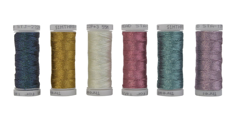 Simthread 6 Colors 3-Ply Metallic Shuttle Tatting Yarn 50 Meters Each for Shuttle Tatting Jewellery lacemaking (Color 1) Color 1 - NewNest Australia
