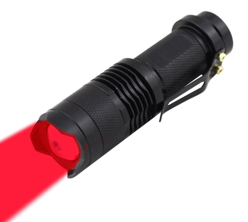 High Power One Mode Red LED Flashlight, Powerful Single Mode Red Flashlight, Red Light Flashlight Red LED Red Light Torch For Astronomy, Aviation, Night Observation-Black - NewNest Australia