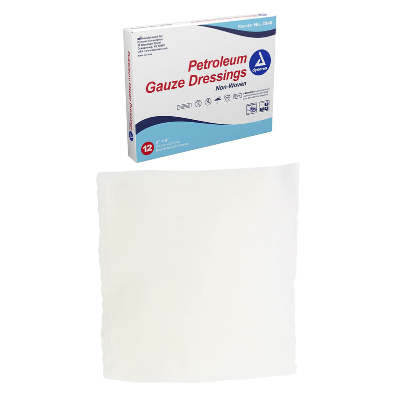 Dynarex Sterile Petroleum Non Adhering Gauze Dressing for Wounds, 12 Count 12 Count (Pack of 1) - NewNest Australia