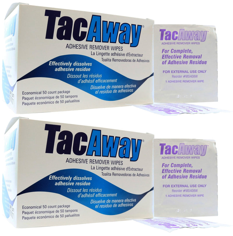 Tacaway Adhesive Remover Wipes - 50 per Box - 2 Pack - NewNest Australia
