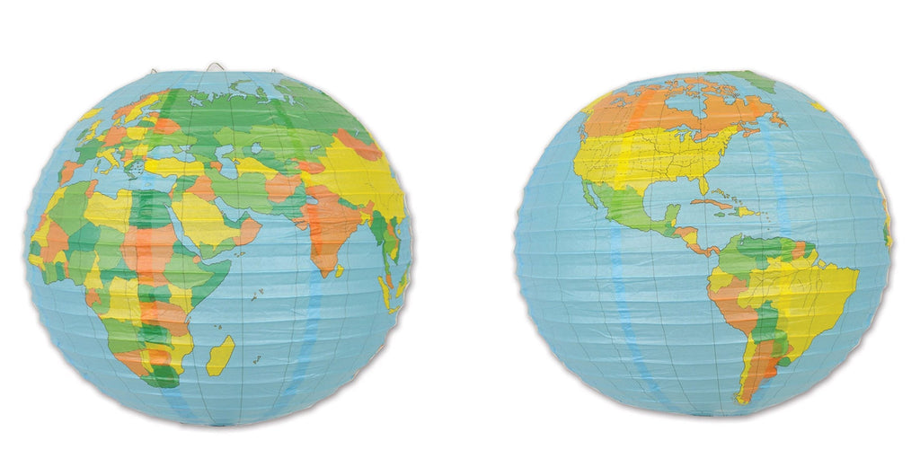 NewNest Australia - Beistle , 2 Piece Globe Paper Lanterns, 15.5", Multicolored 