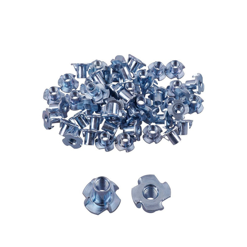 Eowpower 50Pcs 4 Pronged Zinc Plated Tee T-Nut (1/4"-20 x 7/16") 1/4"-20 x 7/16" - NewNest Australia
