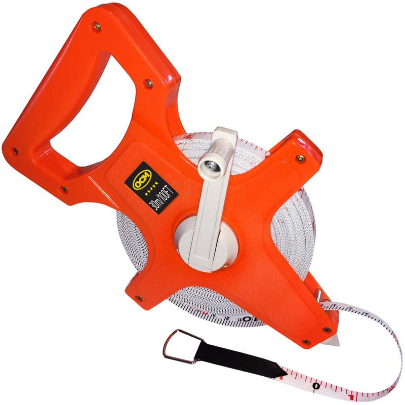OCM Open Reel Fiberglass Tape Measure Inch Metric Scale, Impact Resistant ABS -100 Feet, 30 Meter - NewNest Australia