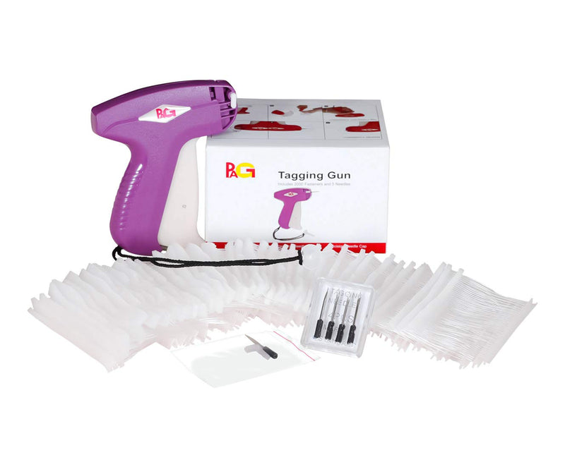PAG Standard Tagging Gun Price Tag Attacher Gun for Clothing with 5 Needles and 2000 2" Barbs Fasteners, Purple - NewNest Australia