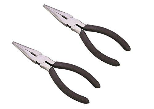 Edward Tools Long Nose Pliers with Side Cutter 6” - 2 Pack - Drop forged steel - Polished rust proof finish - Extra strength well aligned side cutter - Smooth action needle nose pliers - NewNest Australia
