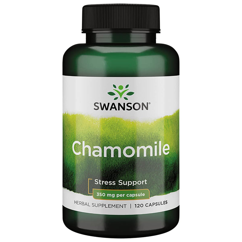 Swanson Chamomile Stress Support - Made with German Chamomile Flower - Herbal Supplement to Promote Stress, Relaxation and Sleep Support - Helps Easy Body and Mind - (120 Capsules) 1 - NewNest Australia