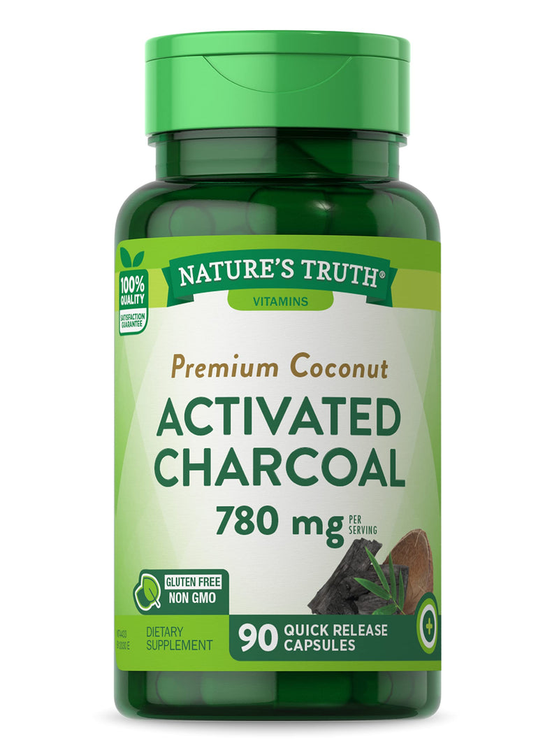 Activated Charcoal Capsules | 90 Count | Non-GMO, Gluten Free Pills | by Nature's Truth 90 Count (Pack of 1) - NewNest Australia