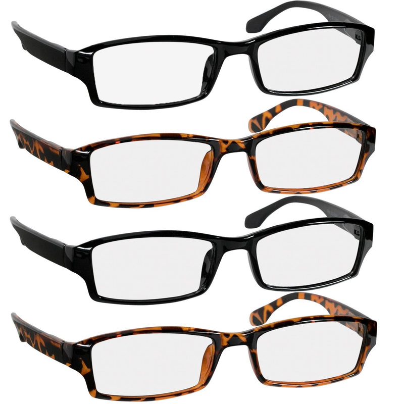 Reading Glasses with Comfort Spring Hinges for Men and Women by TruVision Readers - 9501HP 2 Black 2 Tortoise 1.0 x - NewNest Australia