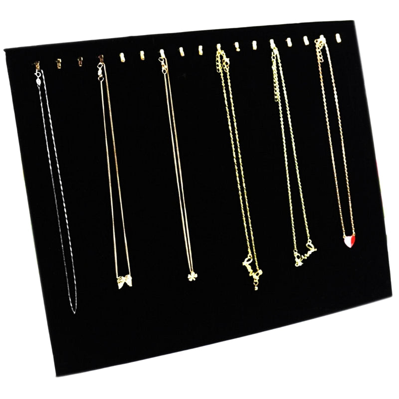 Ogrmar Black Velvet 17 Hook Necklace Jewelry Tray/Display Organizer/Pad/Showcase/Display case (17 Hook Necklace Display) - NewNest Australia