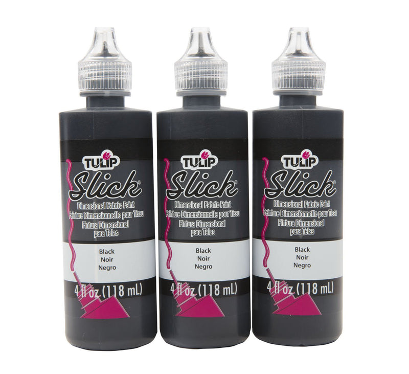 Tulip Dimensional Fabric Paint 4 oz Slick Black 3 Pack, 4 Fl Oz (Pack of 3), 3 Count - NewNest Australia