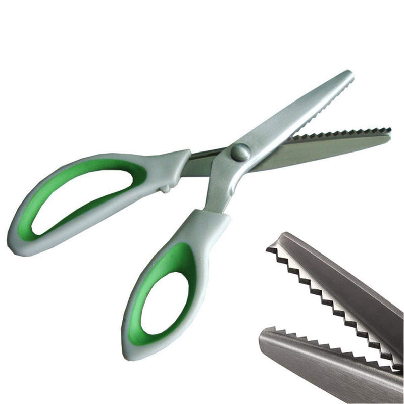 JISTL Green Pinking Shears Comfort Grips Professional Dressmaking Pinking Shears Crafts Zig Zag Cut Scissors Sewing Scissors,Professional Handheld Dressmaking - NewNest Australia