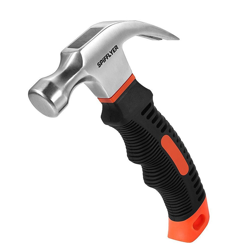 Spifflyer 8 OZ Small Claw Hammer Mini Stubby Hammers and Nails Tool, Bright Polished Head, Comfortable Soft Handle - NewNest Australia