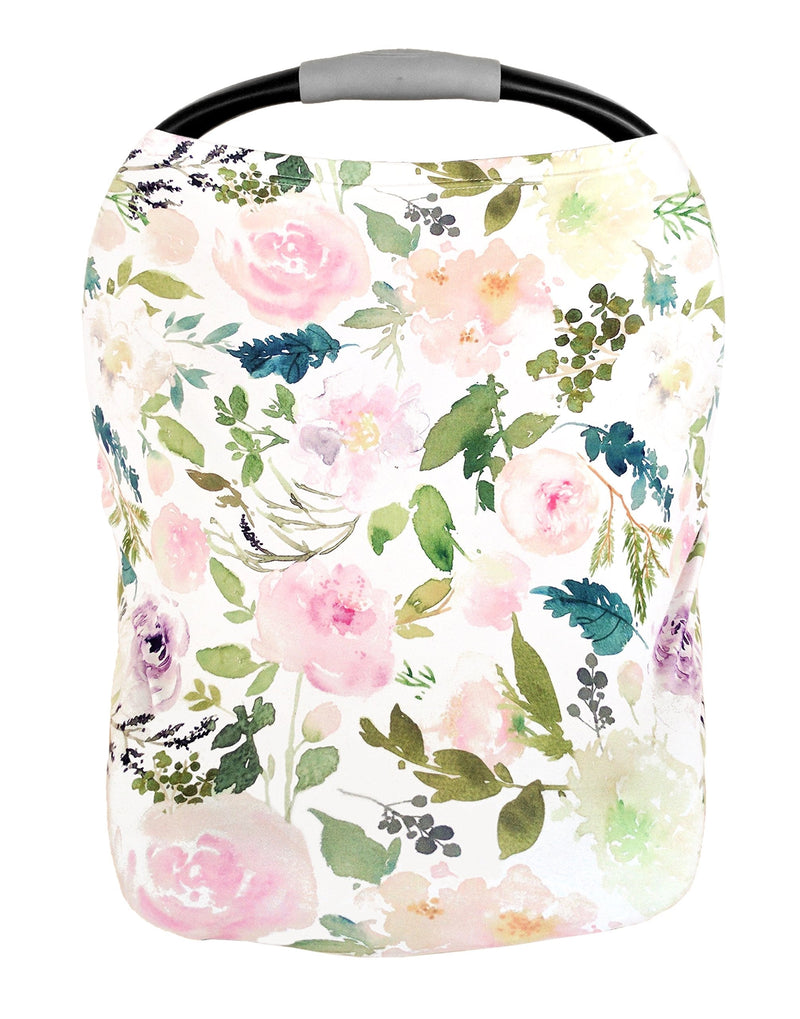Pobi Baby Premium Multi-Use Cover - Nursing Cover, Baby Car Seat Covers, Shopping Cart, High Chair, and Breastfeeding Cover - Ultra-Soft, Stretchy, and Versatile Floral Scarf for Baby and Mom (Allure) - NewNest Australia