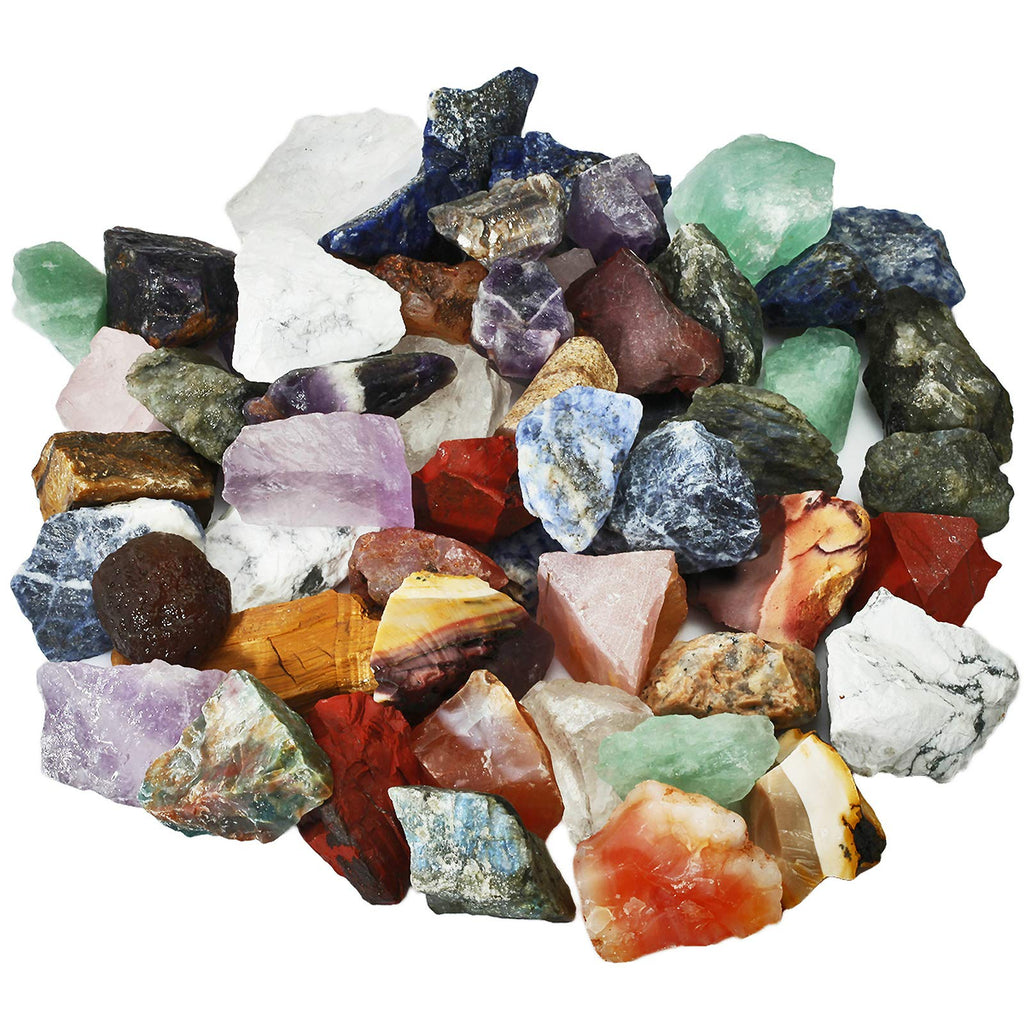 SUNYIK Natural Raw Stones Rough Rock Crystals for Tumbling,Cabbing,Assorted Stones,1pound(About 460 Gram) - NewNest Australia